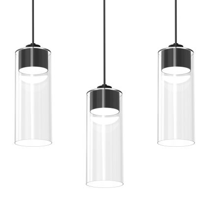 Csillár zsinóron CLARISSA 3xGX53/12W/230V fekete
