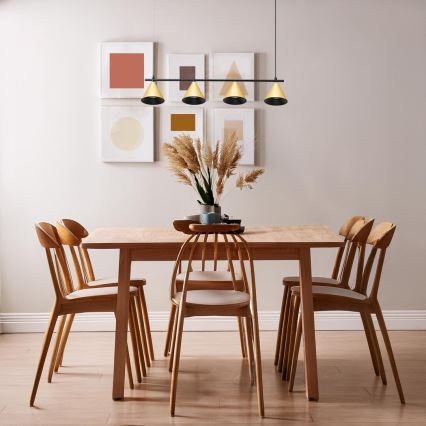 Csillár zsinóron CONE 4xGU10/10W/230V arany/fekete