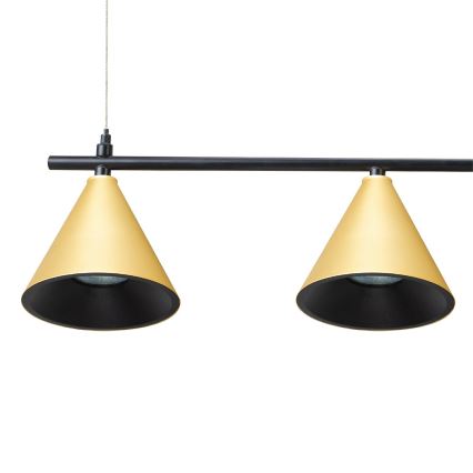 Csillár zsinóron CONE 4xGU10/10W/230V arany/fekete