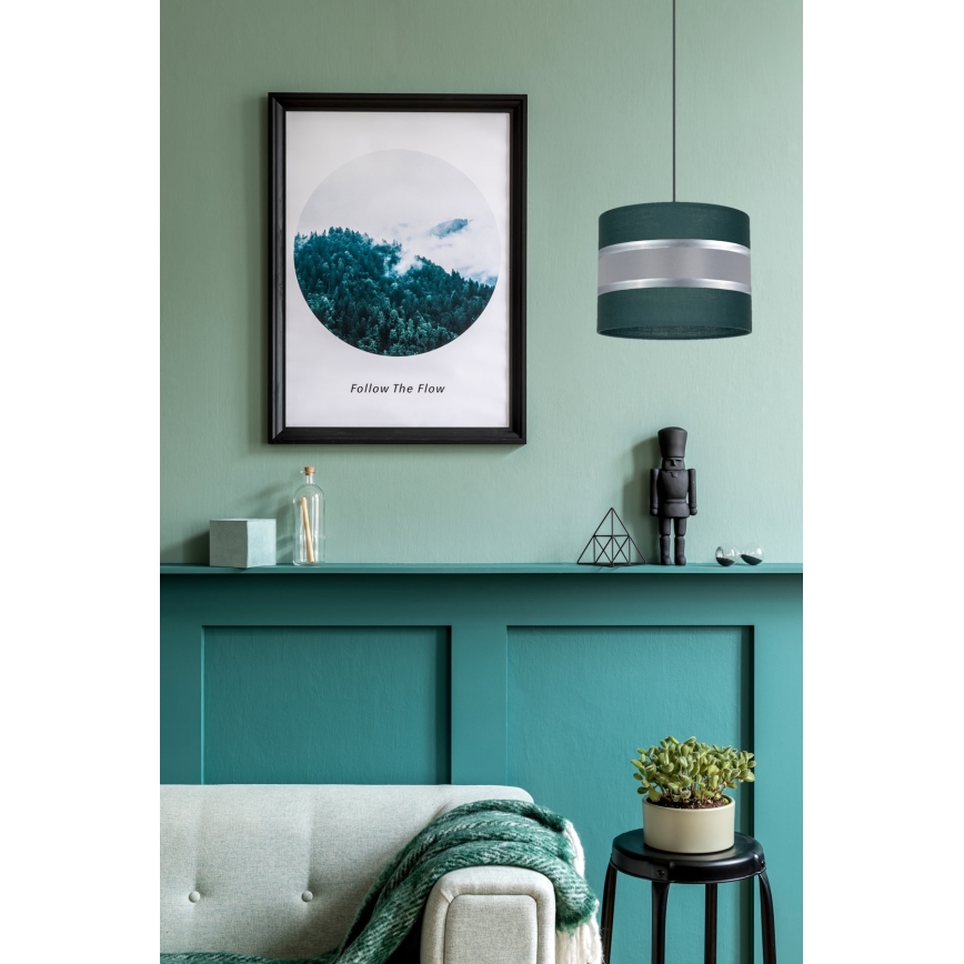 Csillár zsinóron CORAL 1xE27/60W/230V á. 20 cm zöld