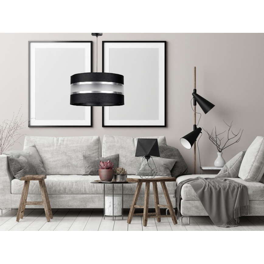 Csillár zsinóron CORAL 1xE27/60W/230V fekete