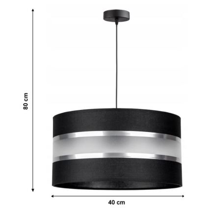 Csillár zsinóron CORAL 1xE27/60W/230V fekete