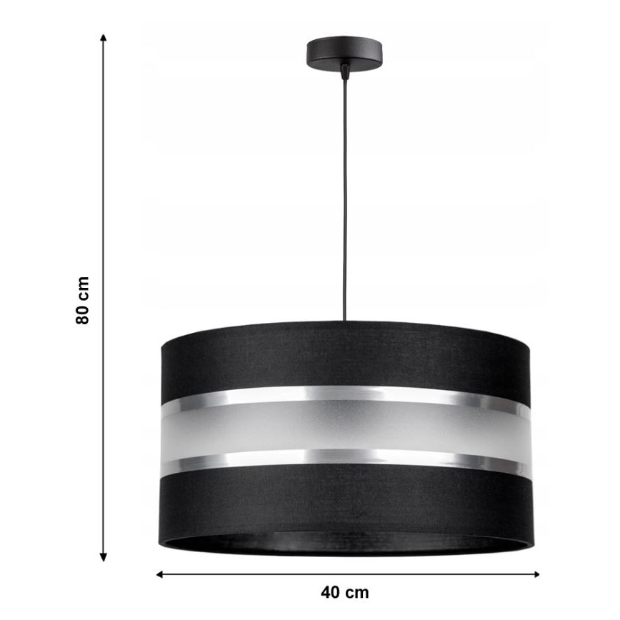 Csillár zsinóron CORAL 1xE27/60W/230V fekete