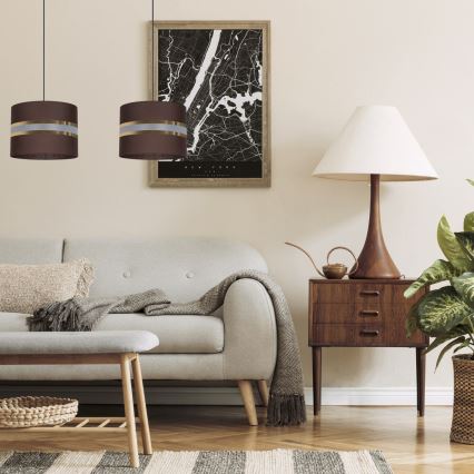 Csillár zsinóron CORAL 2xE27/60W/230V barna