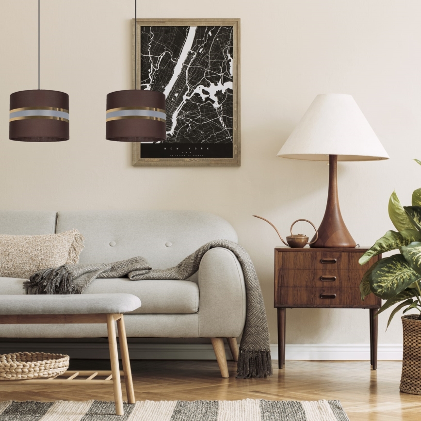 Csillár zsinóron CORAL 2xE27/60W/230V barna