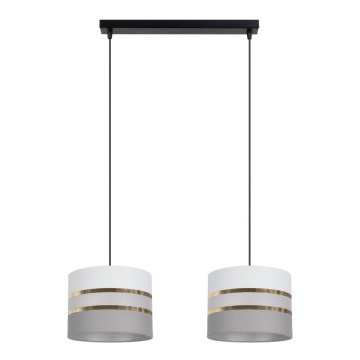 Csillár zsinóron CORAL 2xE27/60W/230V fehér/szürke