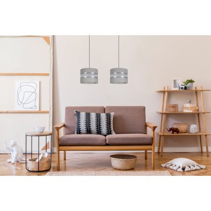 Csillár zsinóron CORAL 2xE27/60W/230V szürke