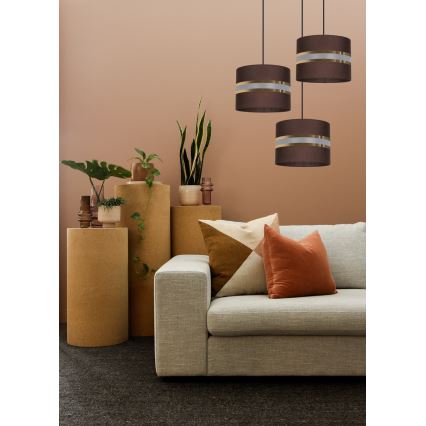 Csillár zsinóron CORAL 3xE27/60W/230V barna