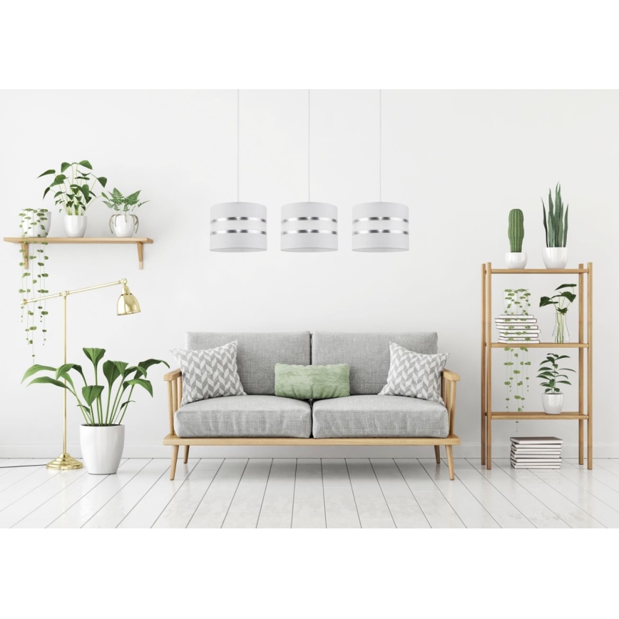 Csillár zsinóron CORAL 3xE27/60W/230V fehér