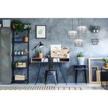 Csillár zsinóron CORAL 3xE27/60W/230V fehér/szürke