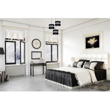 Csillár zsinóron CORAL 3xE27/60W/230V fekete/matt króm átm. 45 cm