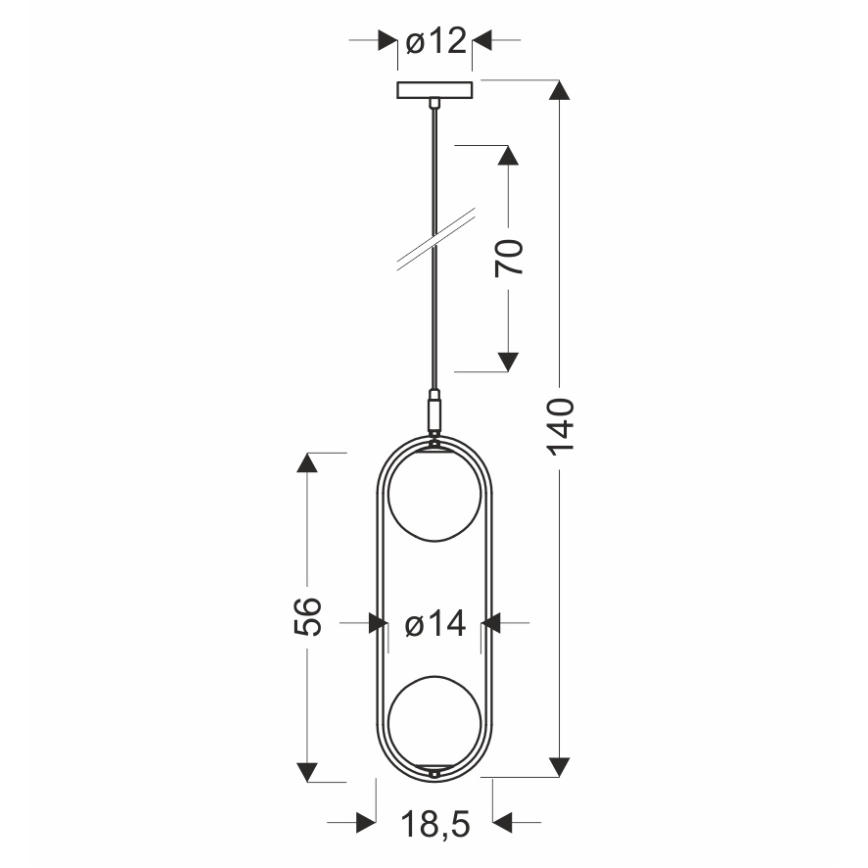 Csillár zsinóron CORDEL 2xG9/28W/230V fekete/füstös fekete