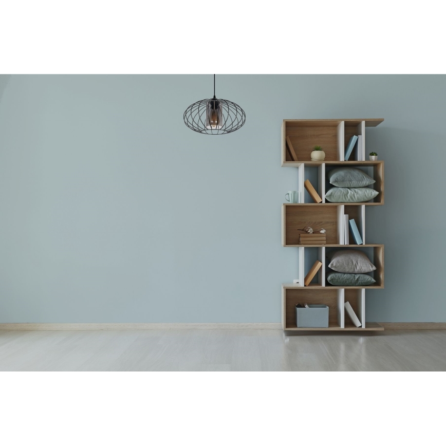 Csillár zsinóron CORRINI 1xE27/60W/230V átm. 34 cm fekete/szürke