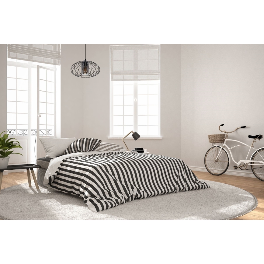 Csillár zsinóron CORRINI 1xE27/60W/230V átm. 34 cm fekete/szürke