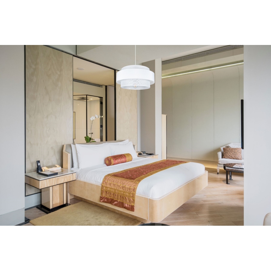 Csillár zsinóron CORSA 1xE27/60W/230V fehér