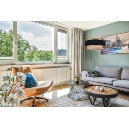 Csillár zsinóron CORSA 1xE27/60W/230V fekete/bézs