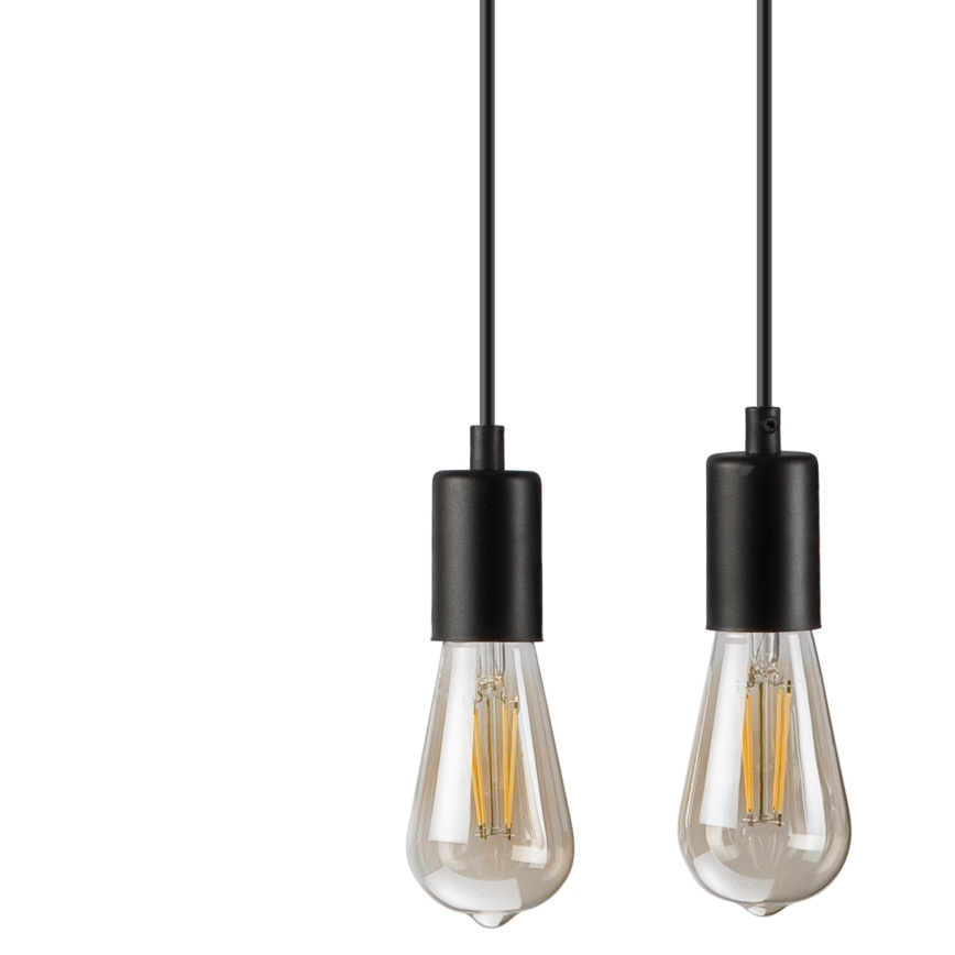 Csillár zsinóron CORTINA 2xE27/15W/230V + 2xG9/5W/230V fekete/tölgy