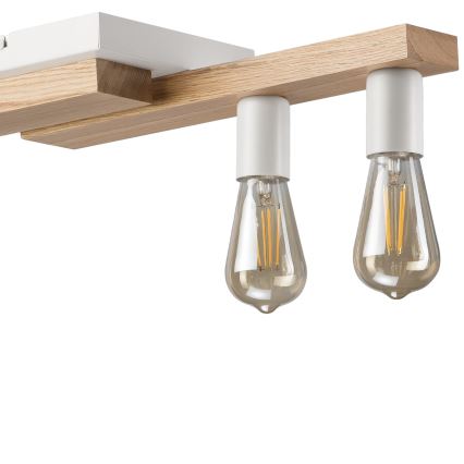 Csillár zsinóron CORTINA 4xE27/15W/230V fehér/tölgy