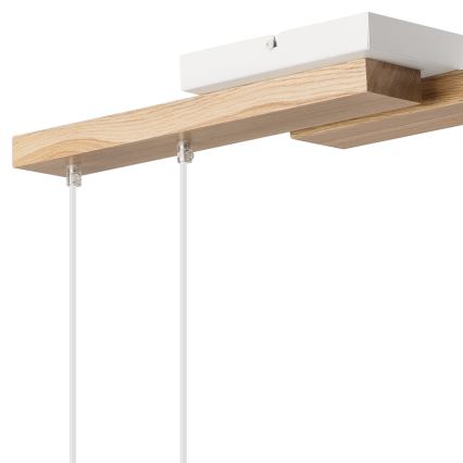 Csillár zsinóron CORTINA 4xE27/15W/230V fehér/tölgy