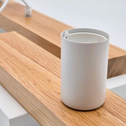 Csillár zsinóron CORTINA 4xE27/15W/230V fehér/tölgy