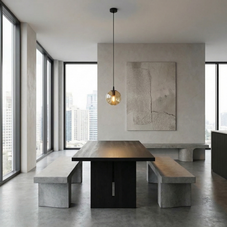 Csillár zsinóron COSMO 1xE14/10W/230V átm. 14 cm fekete/bézs
