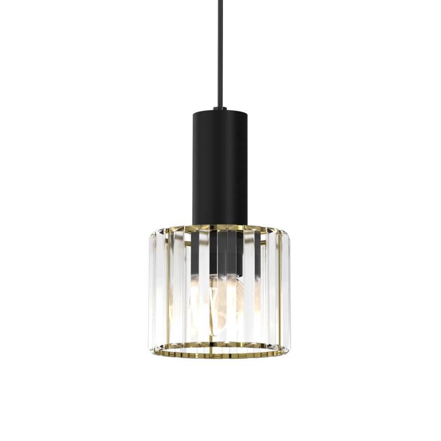 Csillár zsinóron CRISTAL 1xE27/60W/230V fekete