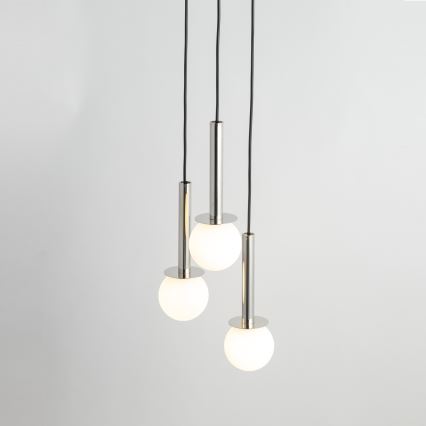 Csillár zsinóron DAISY 3xG9/12W/230V átm. 27 cm fényezett króm/fekete/fehér