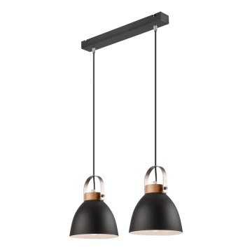 Csillár zsinóron DANIELLE 2xE27/60W/230V bükkfa