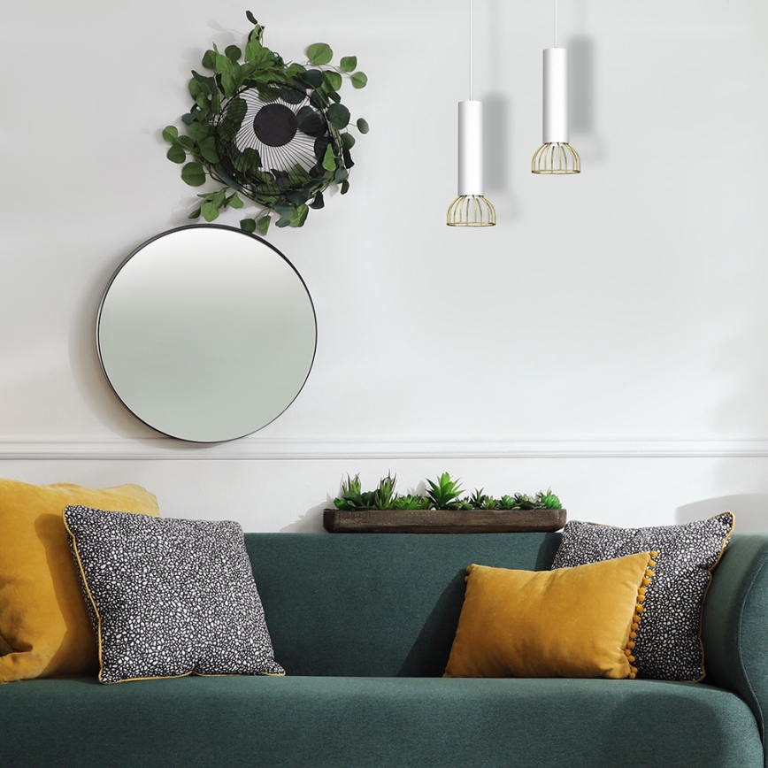 Csillár zsinóron DANTE 1xGU10/25W/230V fehér/arany