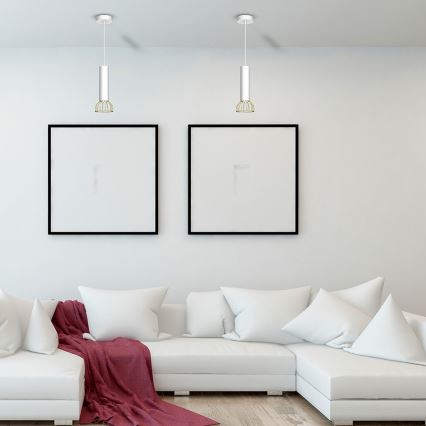 Csillár zsinóron DANTE 1xGU10/25W/230V fehér/arany