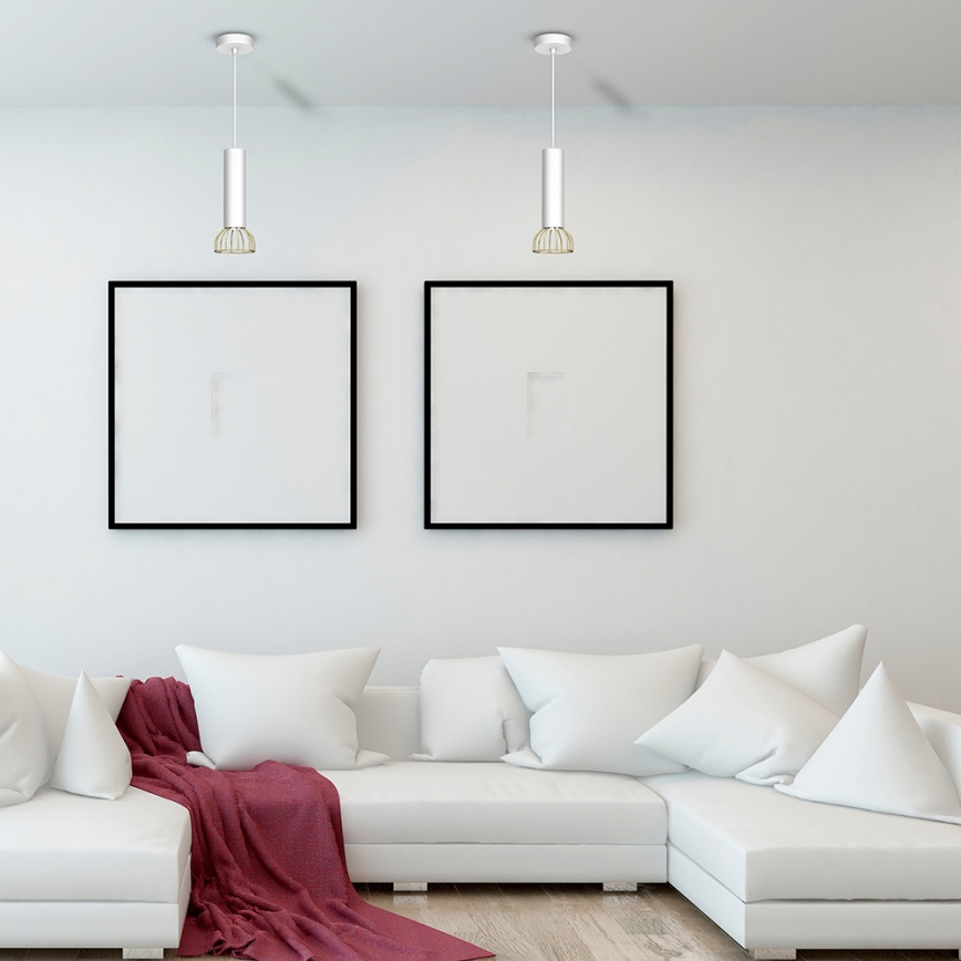 Csillár zsinóron DANTE 1xGU10/25W/230V fehér/arany