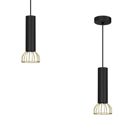 Csillár zsinóron DANTE 1xGU10/25W/230V fekete/arany