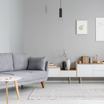 Csillár zsinóron DANTE 1xGU10/25W/230V fekete/arany