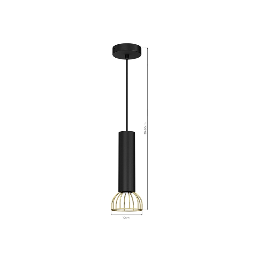 Csillár zsinóron DANTE 1xGU10/25W/230V fekete/arany