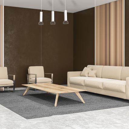 Csillár zsinóron DANTE 3xGU10/25W/230V fehér/fényes króm