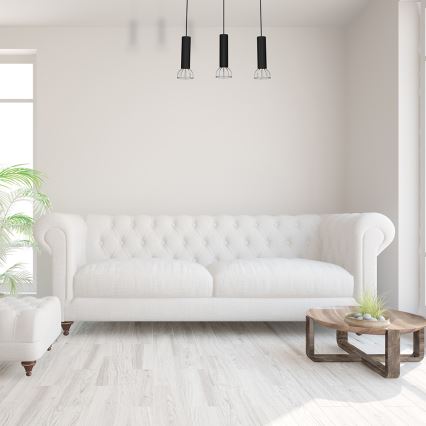 Csillár zsinóron DANTE 3xGU10/25W/230V fekete/fényes króm