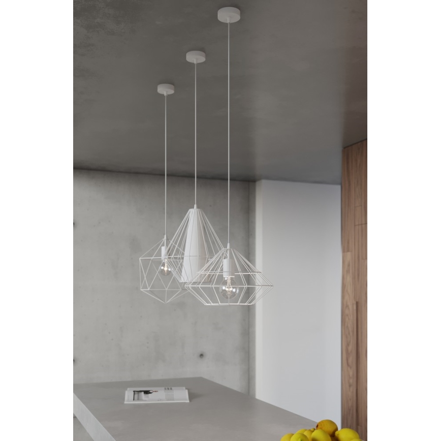 Csillár zsinóron DEMI 1xE27/60W/230V fehér