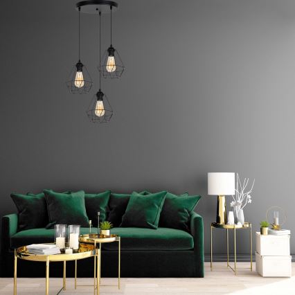 Csillár zsinóron DIAMENT 3xE27/60W/230V