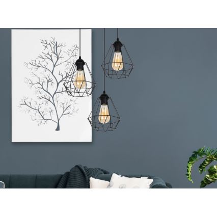 Csillár zsinóron DIAMENT 3xE27/60W/230V