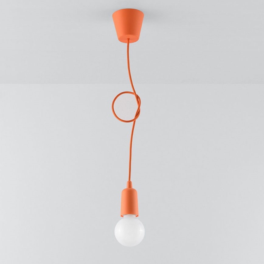 Csillár zsinóron DIEGO 1xE27/60W/230V narancssárga