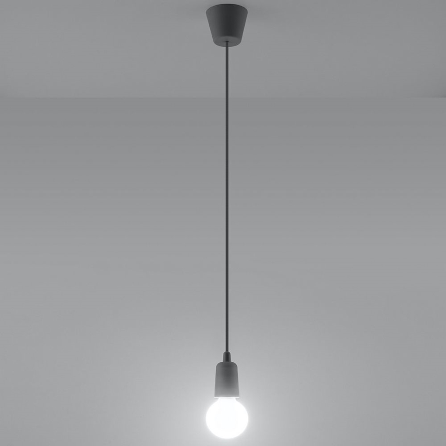 Csillár zsinóron DIEGO 1xE27/60W/230V szürke