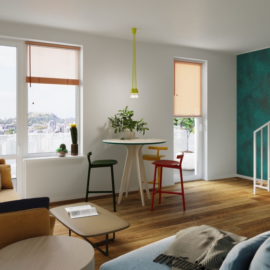 Csillár zsinóron DIEGO 5xE27/60W/230V sárga