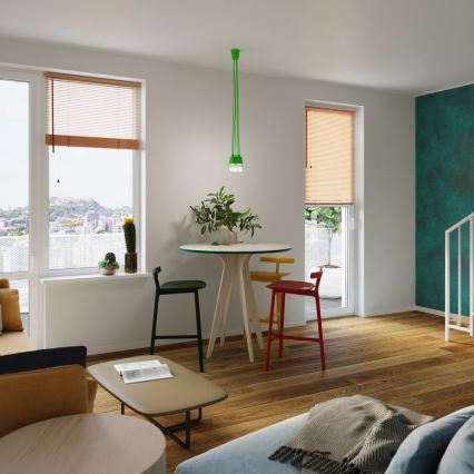 Csillár zsinóron DIEGO 5xE27/60W/230V zöld