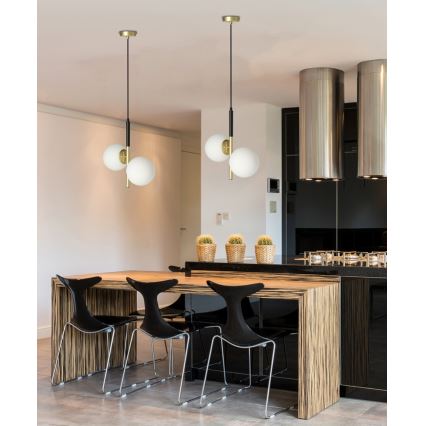 Csillár zsinóron DUO 2xE14/40W/230V arany/fekete