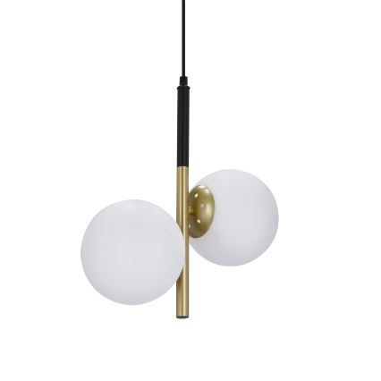 Csillár zsinóron DUO 2xE14/40W/230V arany/fekete