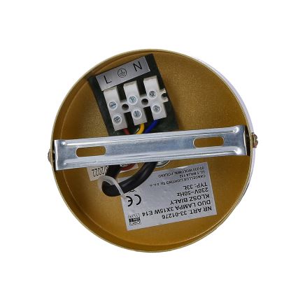 Csillár zsinóron DUO 3xE14/40W/230V arany/fekete