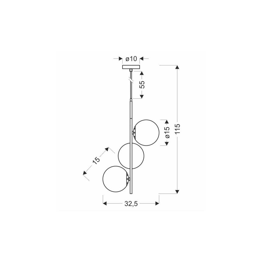 Csillár zsinóron DUO 3xE14/40W/230V arany/fekete