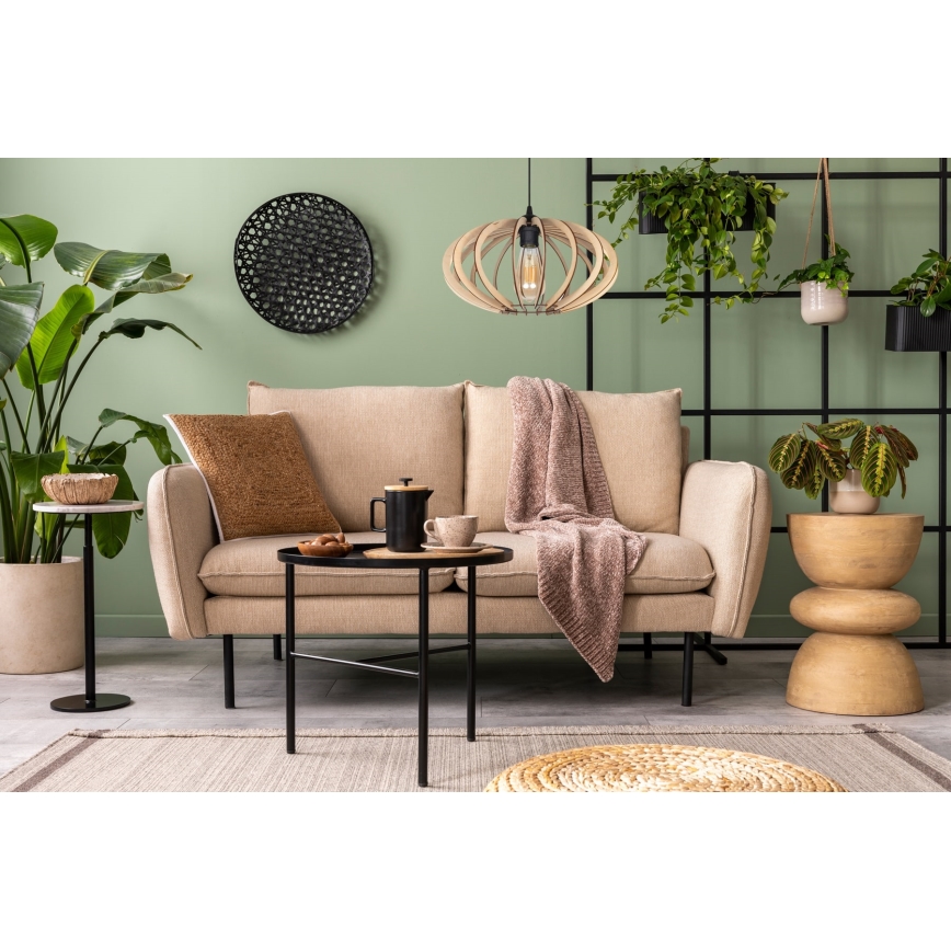 Csillár zsinóron EARTH 1xE27/60W/230V fekete/bézs