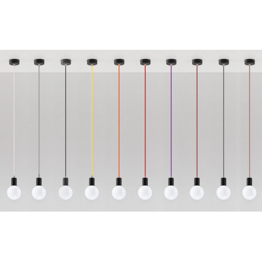 Csillár zsinóron EDISON 1xE27/60W/230V fekete