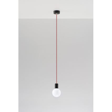 Sollux SL.0158 - Csillár na Lanku EDISON 1xE27/60W/230V fekete, piros